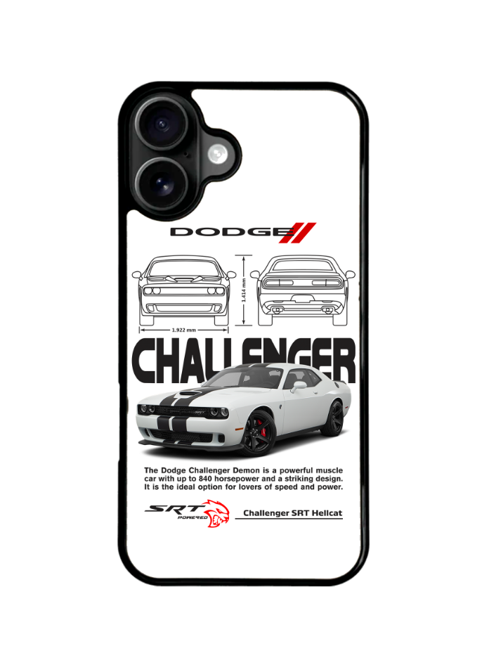 Funda Celular Auto Dodge Challenger Srt Hellcat Blanco #2
