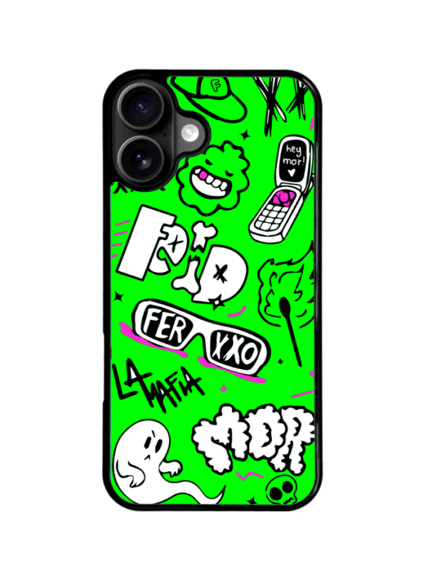 Funda Celular Diseño Cantante Feid Ferxxo Verde