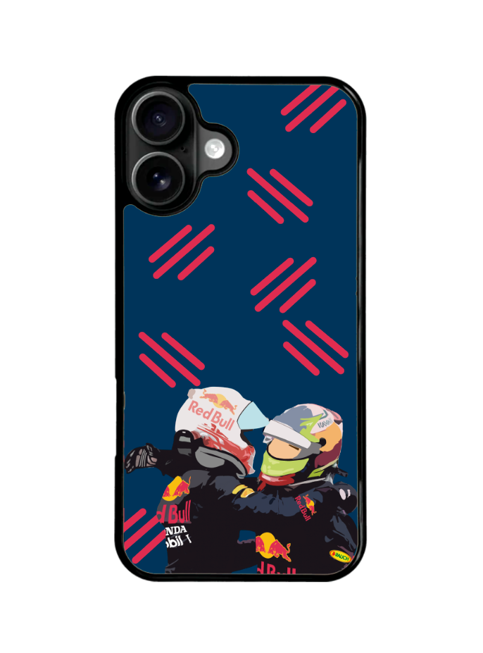 Funda Para Celular Checo Perez Abrazo Max Carreras Dibujo