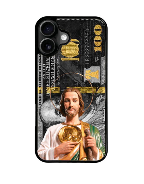 Funda Religion San Judas Dólar Billete Negro