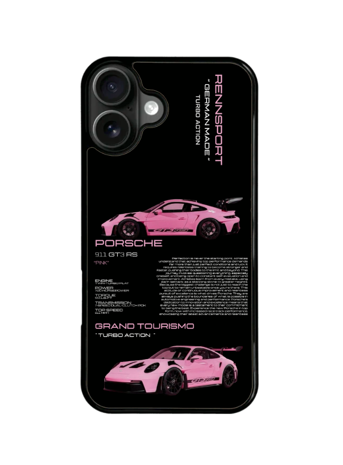 Funda Celular Coches Alemania Porsche Carreras Gt3 Rs 911 Rosa