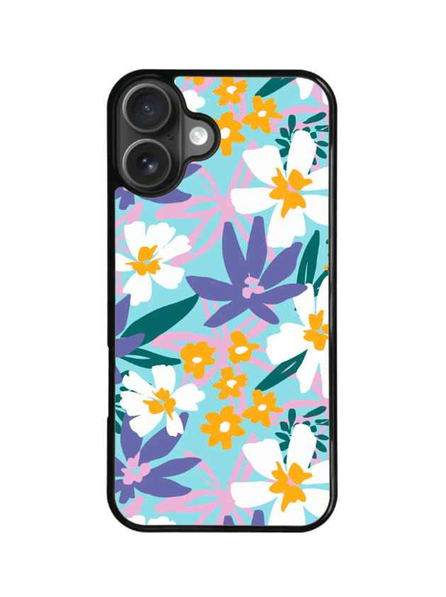 Funda Celular Flores Blancas Fondo Azul Cielo #7