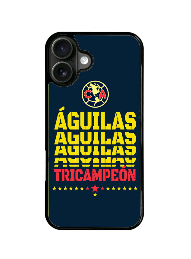 Funda Celular Futbol Liga Mx Aguilas America Tricampeon #12
