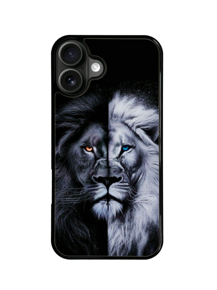 Funda Celular Animales Rey De La Selva Leon Blanco y Negro