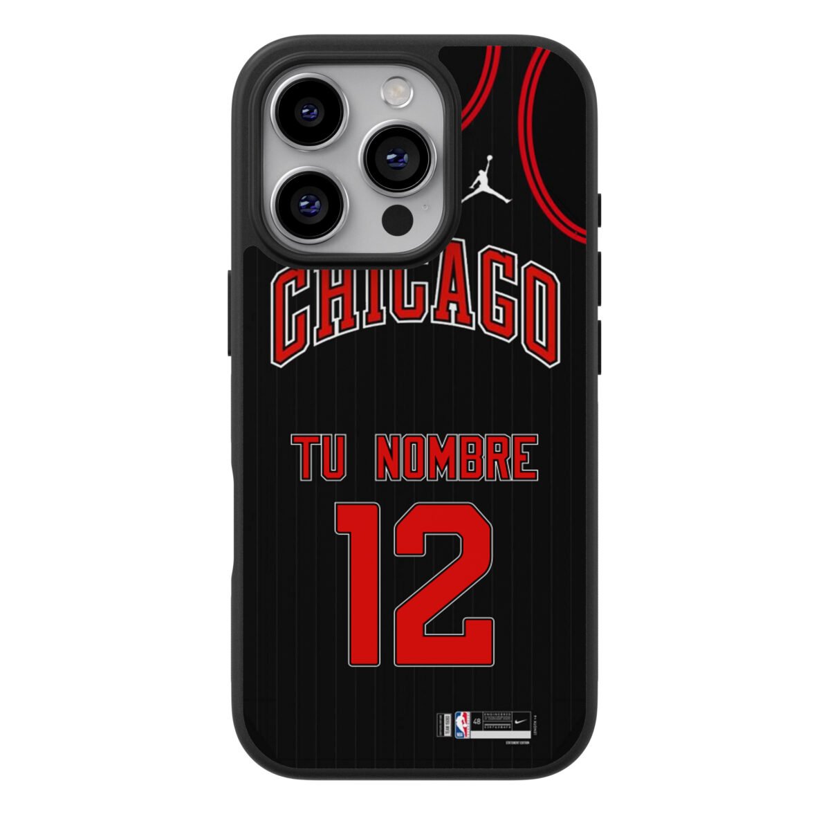 Funda Celular NBA Chicago Bulls Negro Personalizado