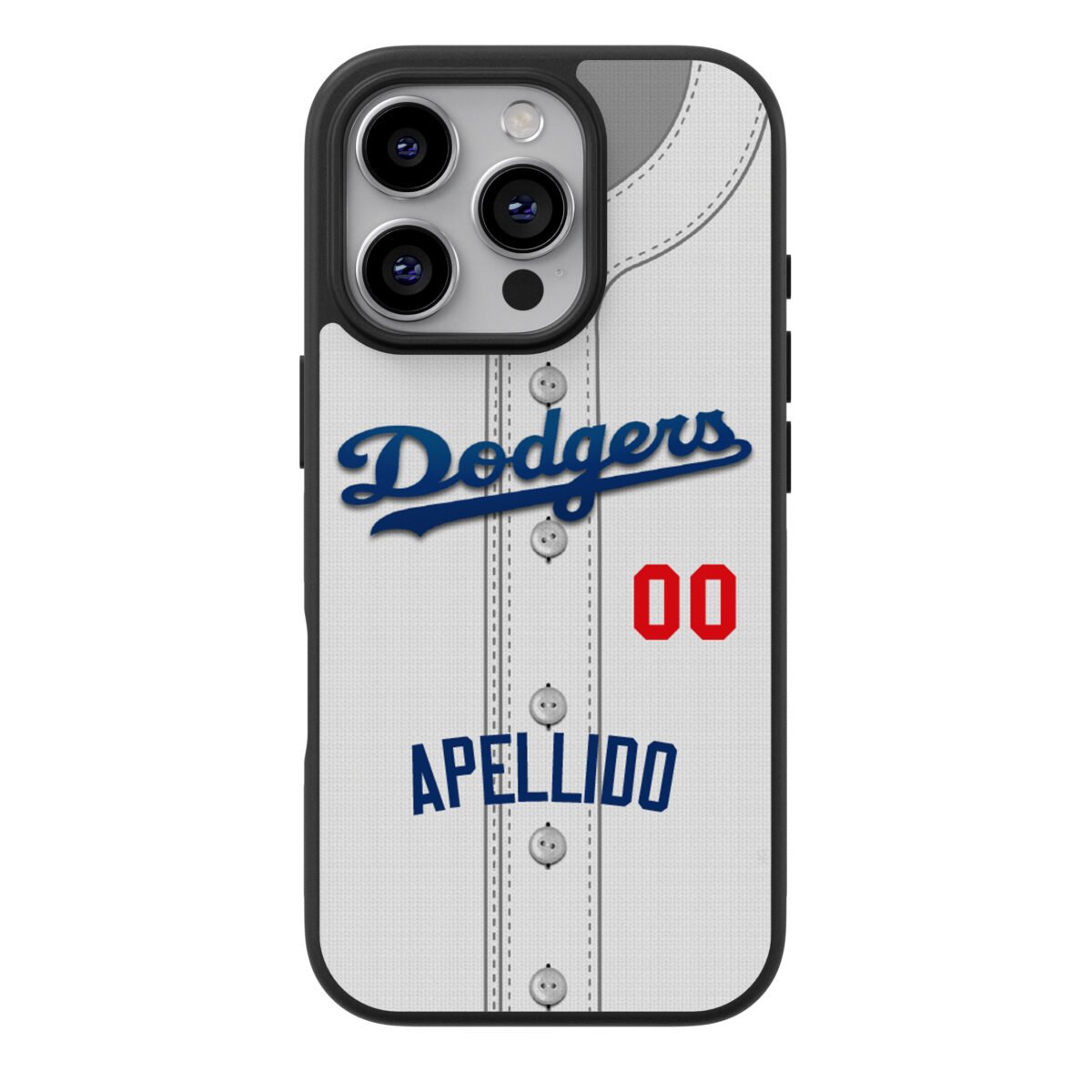 Funda Celular Beisbol Dodgers Personalizada Gris
