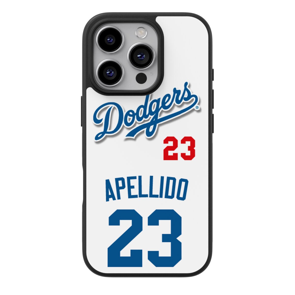 Funda Celular Beisbol Dodgers Personalizada Blanca