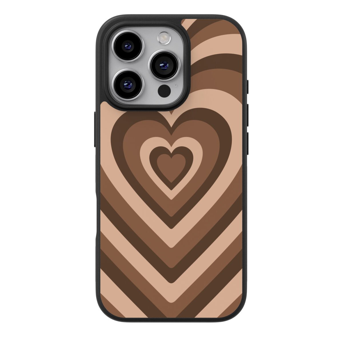 Funda Celular Corazones Café