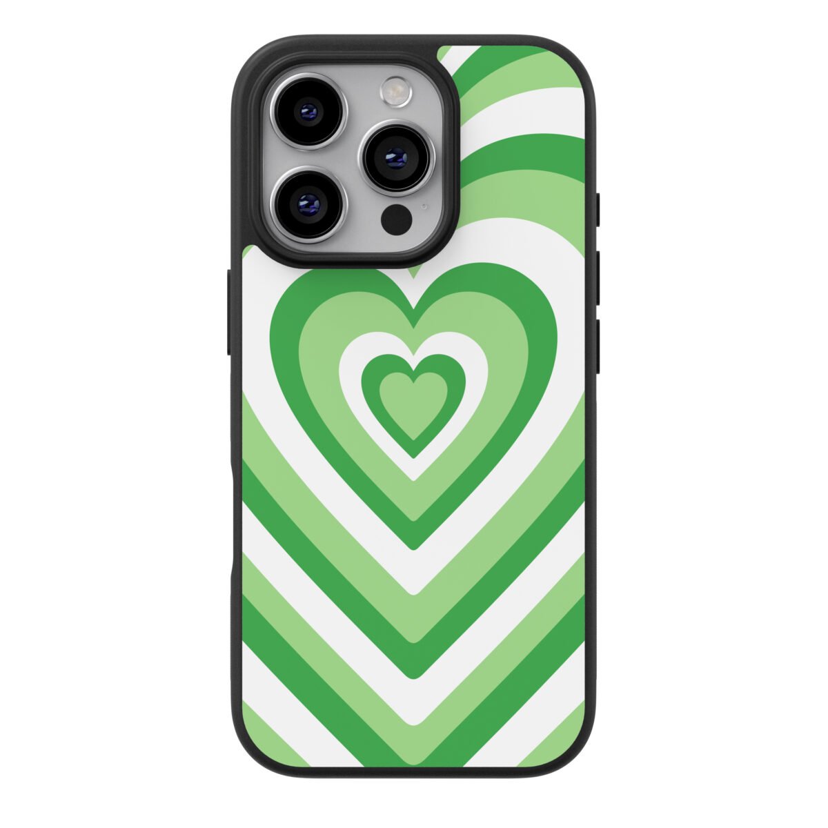 Funda Celular Corazones Verde con Blanco