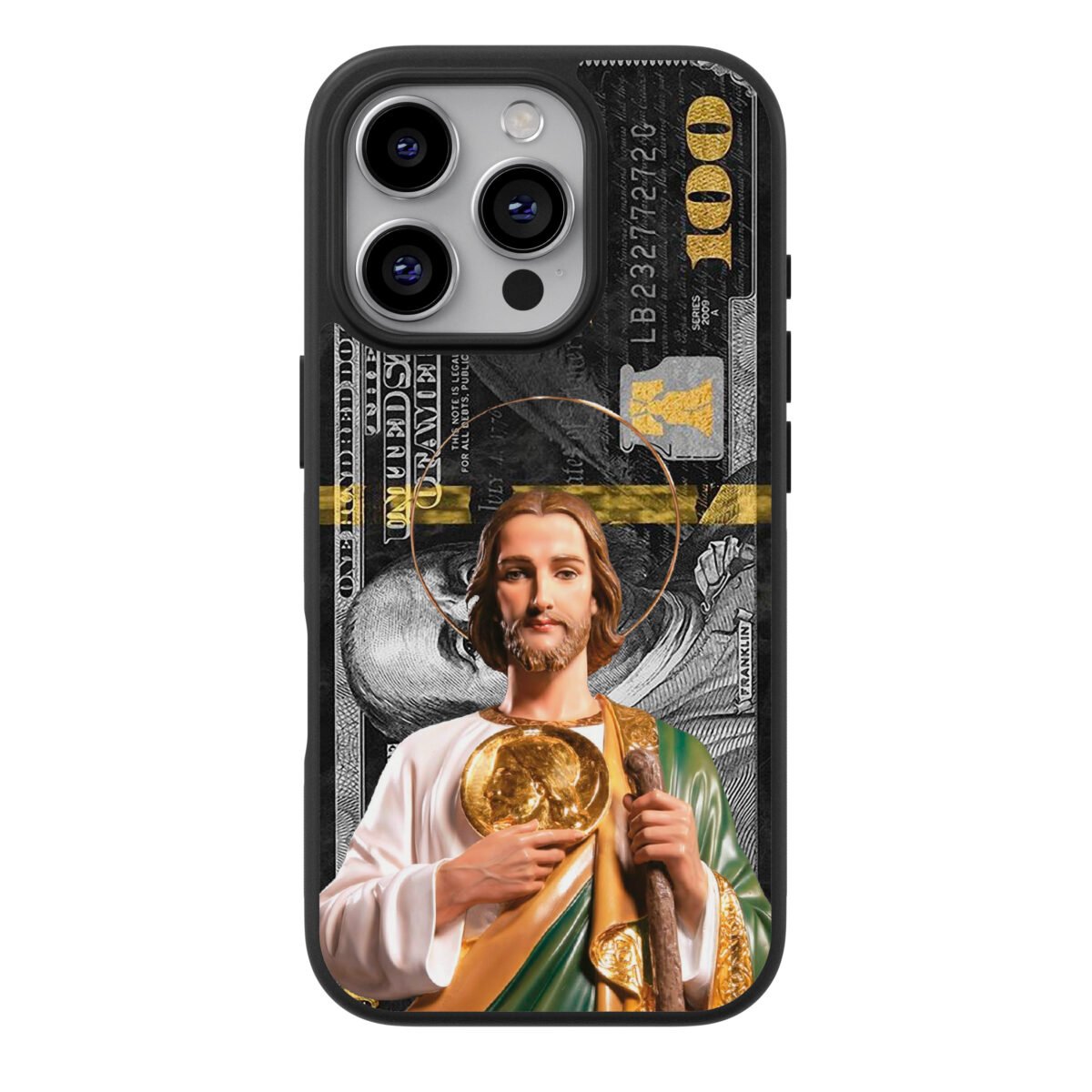 Funda Celular San Judas Billete Negro
